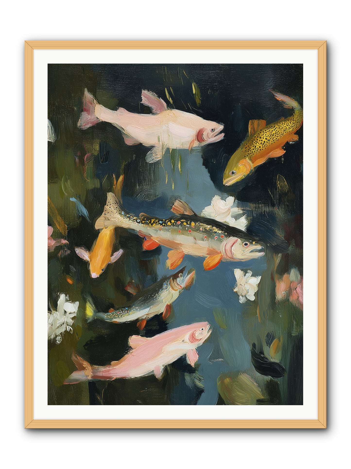 Dancing Through Deep -- Framed Print - Natural 36x48