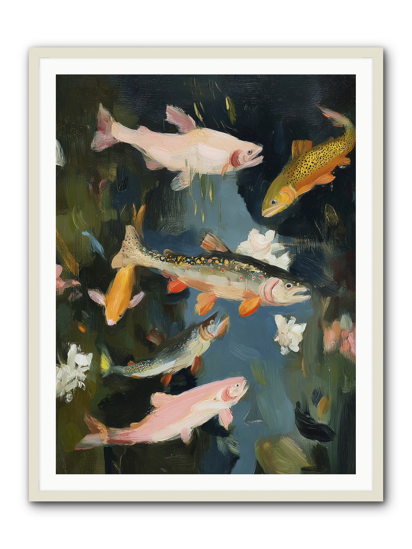 Dancing Through Deep -- Framed Print - White 36x48