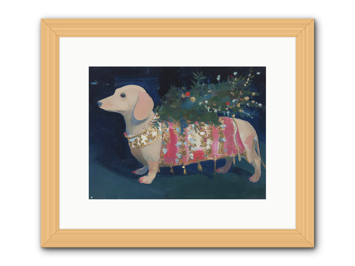 Dapper In December -- Framed Print - Natural 12x9