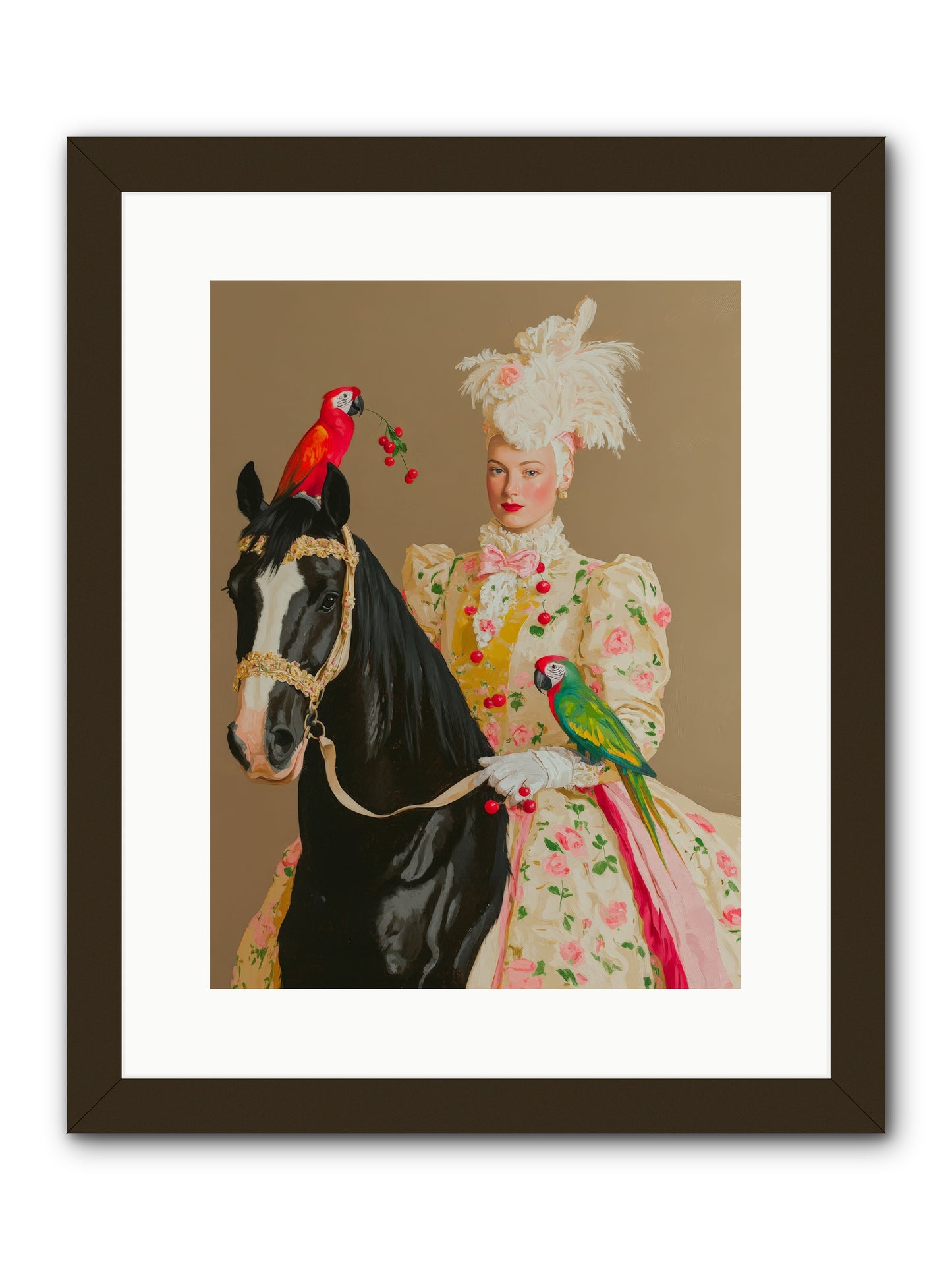 Darjeeling & DressageRez2 -- Framed Print - Black 12x16