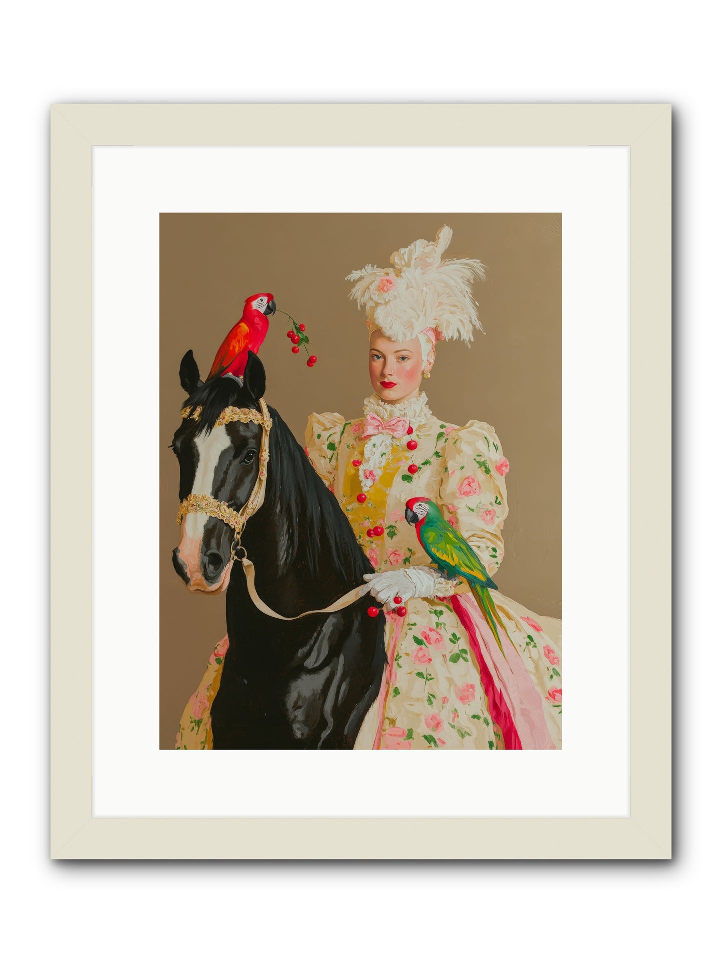 Darjeeling & DressageRez2 -- Framed Print - White 12x16