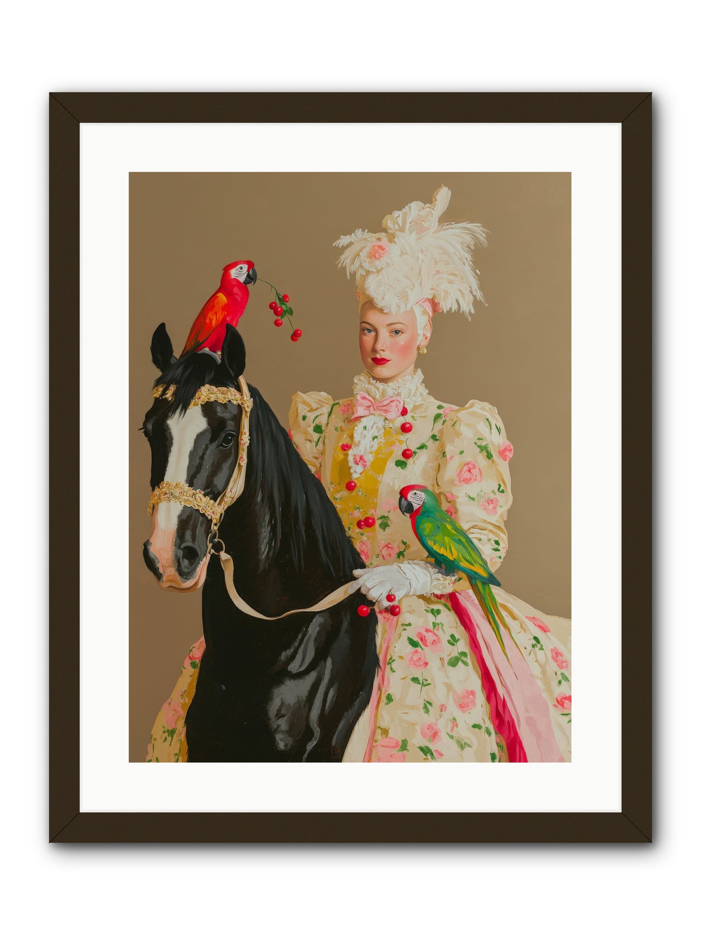 Darjeeling & DressageRez2 -- Framed Print - Black 18x24