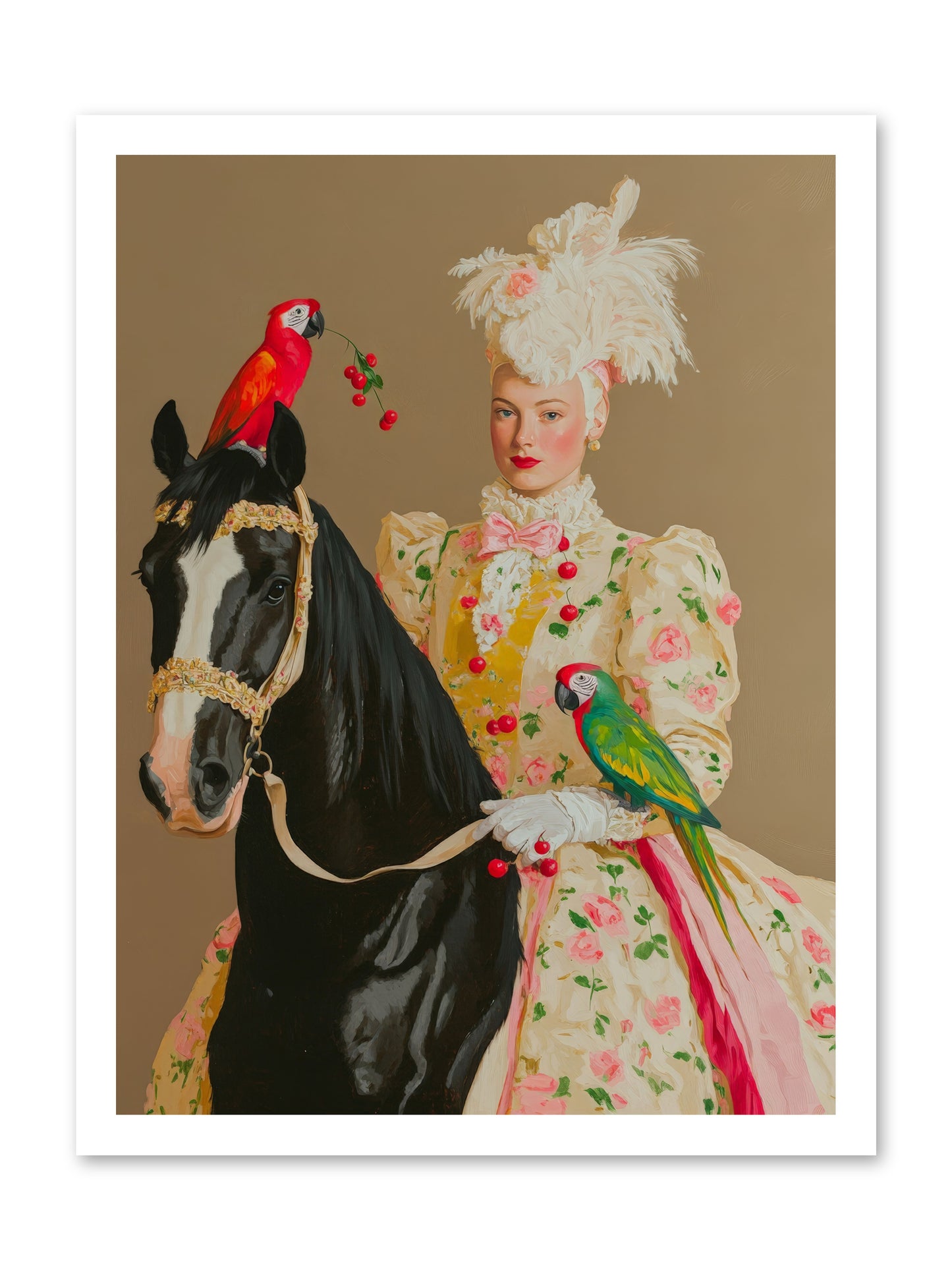 Darjeeling & DressageRez2 -- Loose Canvas Print 18x24