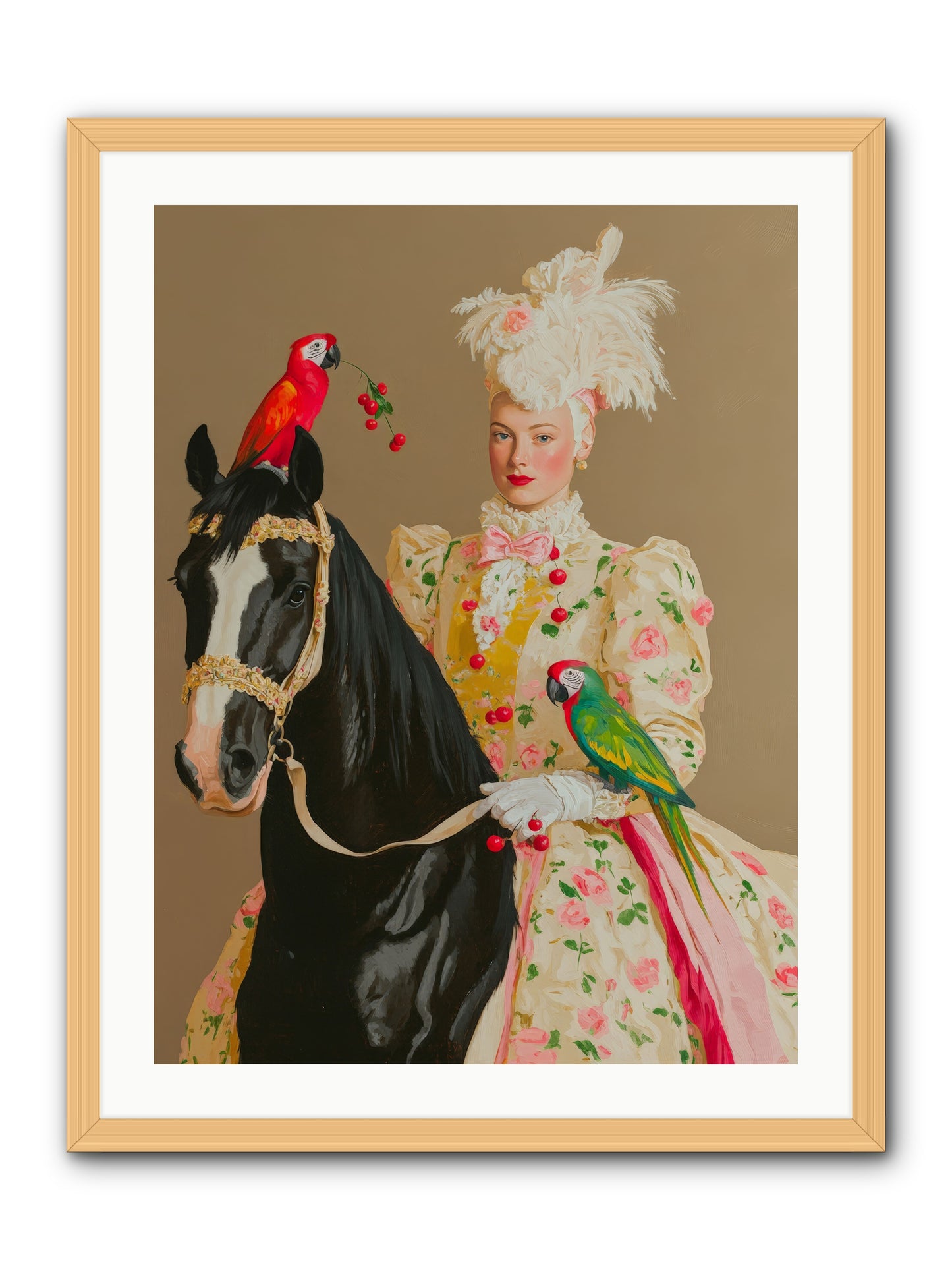 Darjeeling & DressageRez2 -- Framed Print - Natural 24x32