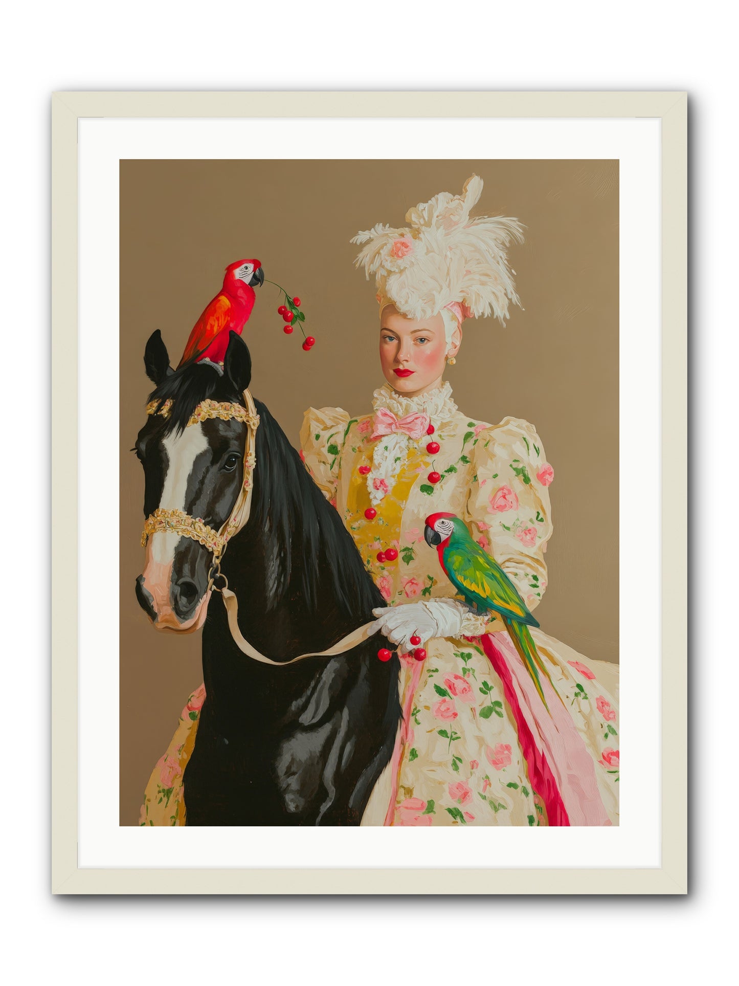 Darjeeling & DressageRez2 -- Framed Print - White 24x32