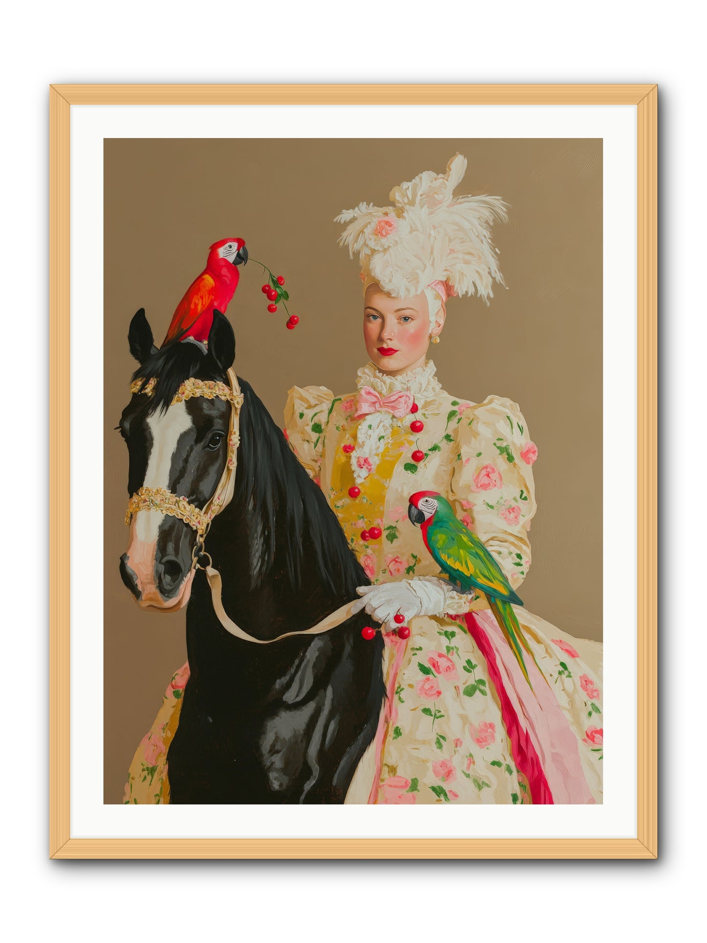 Darjeeling & DressageRez2 -- Framed Print - Natural 30x40