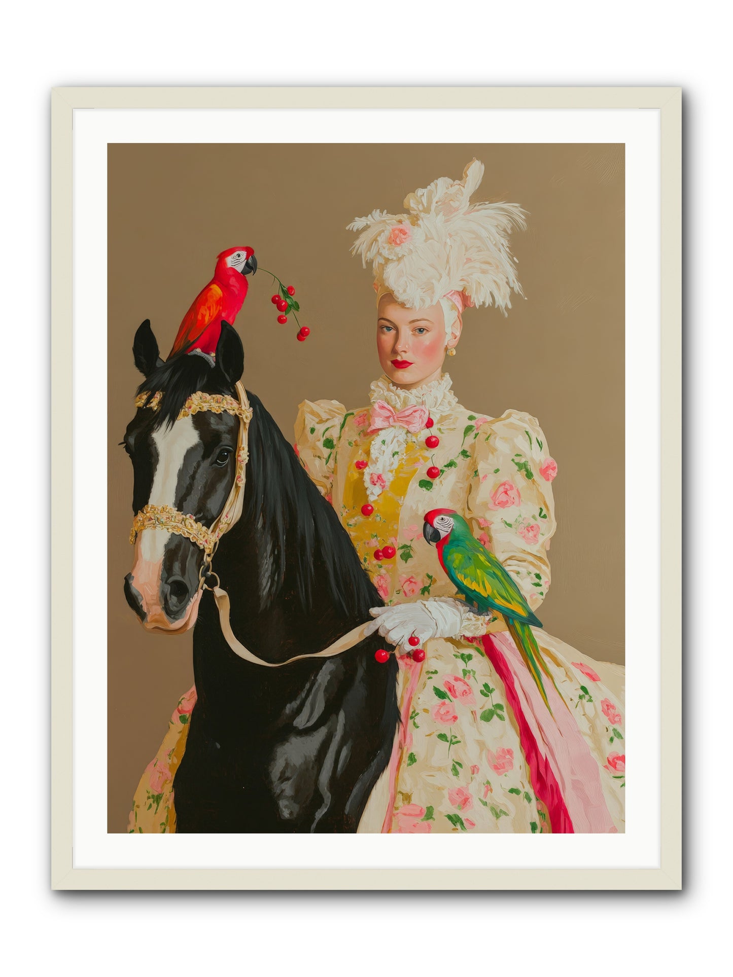 Darjeeling & DressageRez2 -- Framed Print - White 30x40