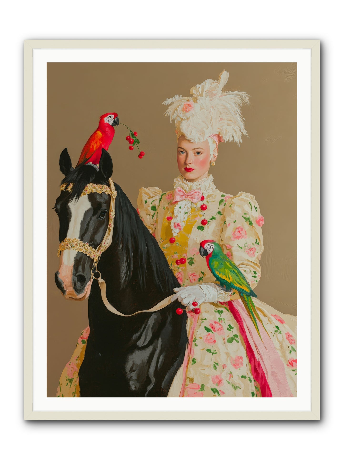 Darjeeling & DressageRez2 -- Framed Print - White 36x48
