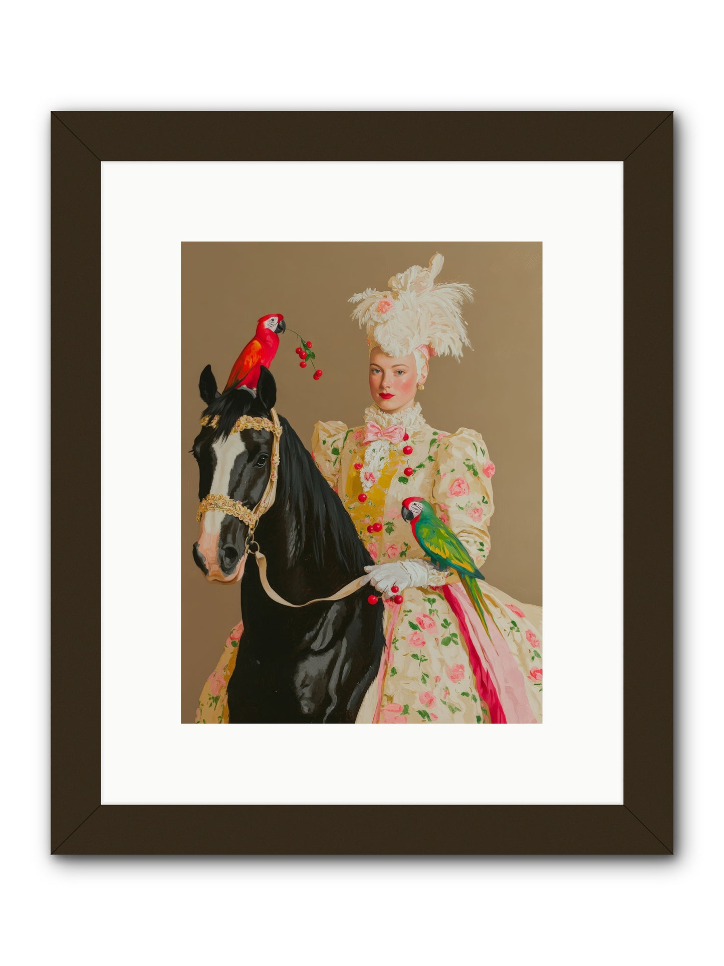 Darjeeling & DressageRez2 -- Framed Print - Black 9x12
