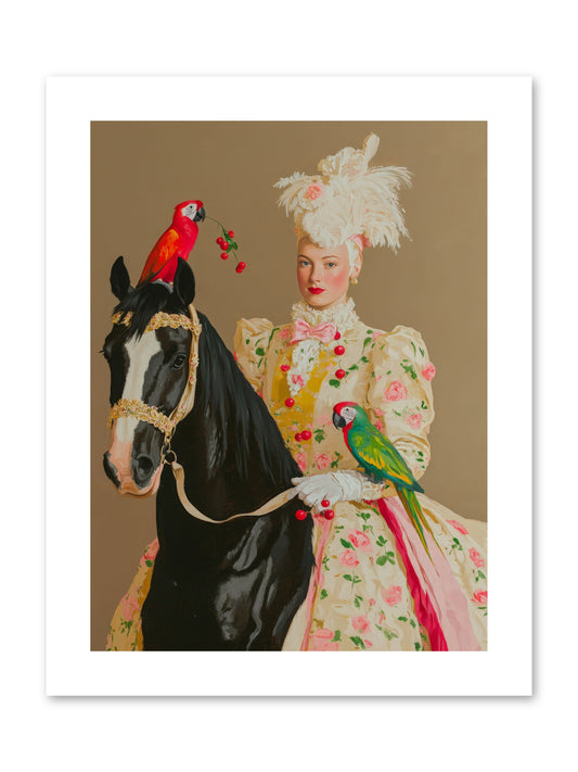 Darjeeling & DressageRez2 -- Paper Print 9x12