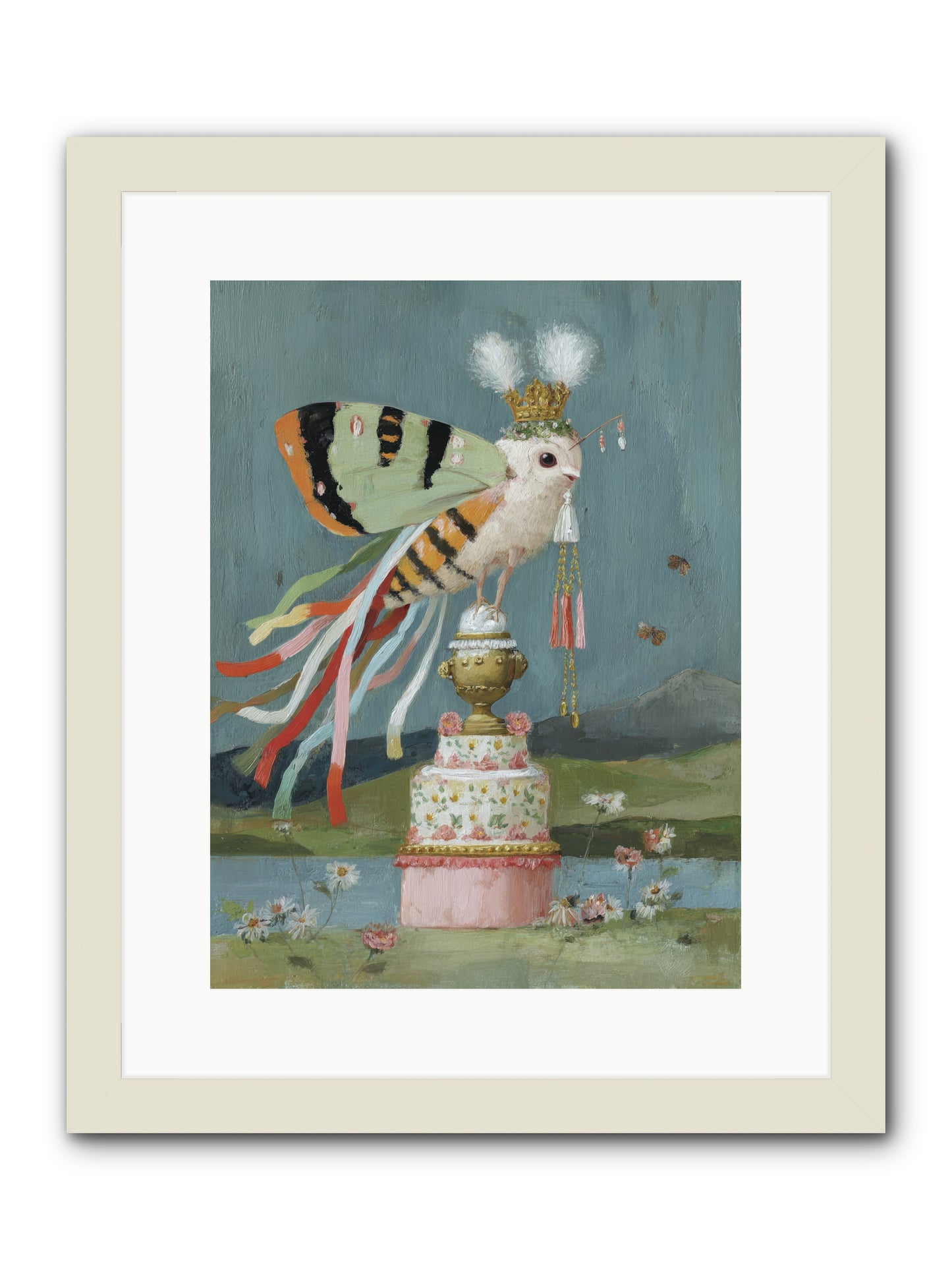 Darling Discovers Wonder -- Framed Print - White 12x16