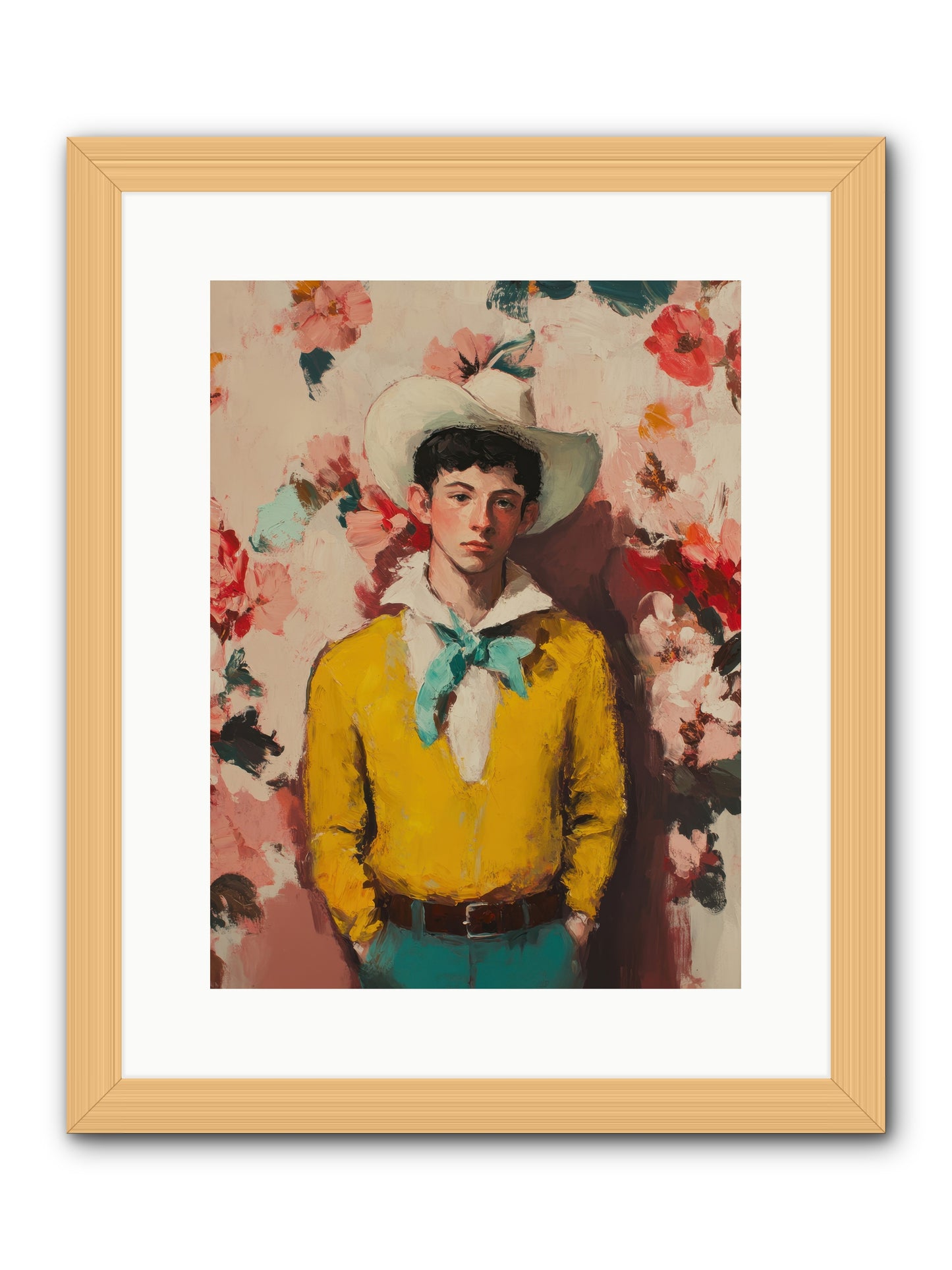 Dashing Vaquero -- Framed Print - Natural 12x16
