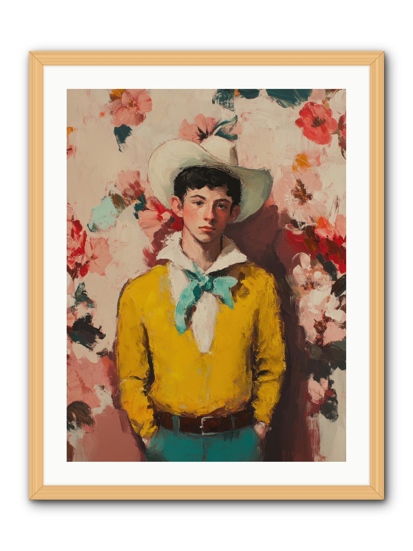 Dashing Vaquero -- Framed Print - Natural 24x32