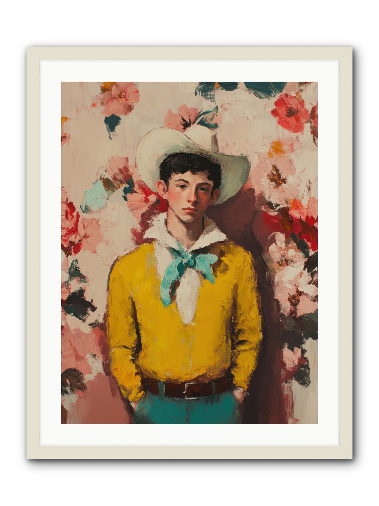 Dashing Vaquero -- Framed Print - White 24x32
