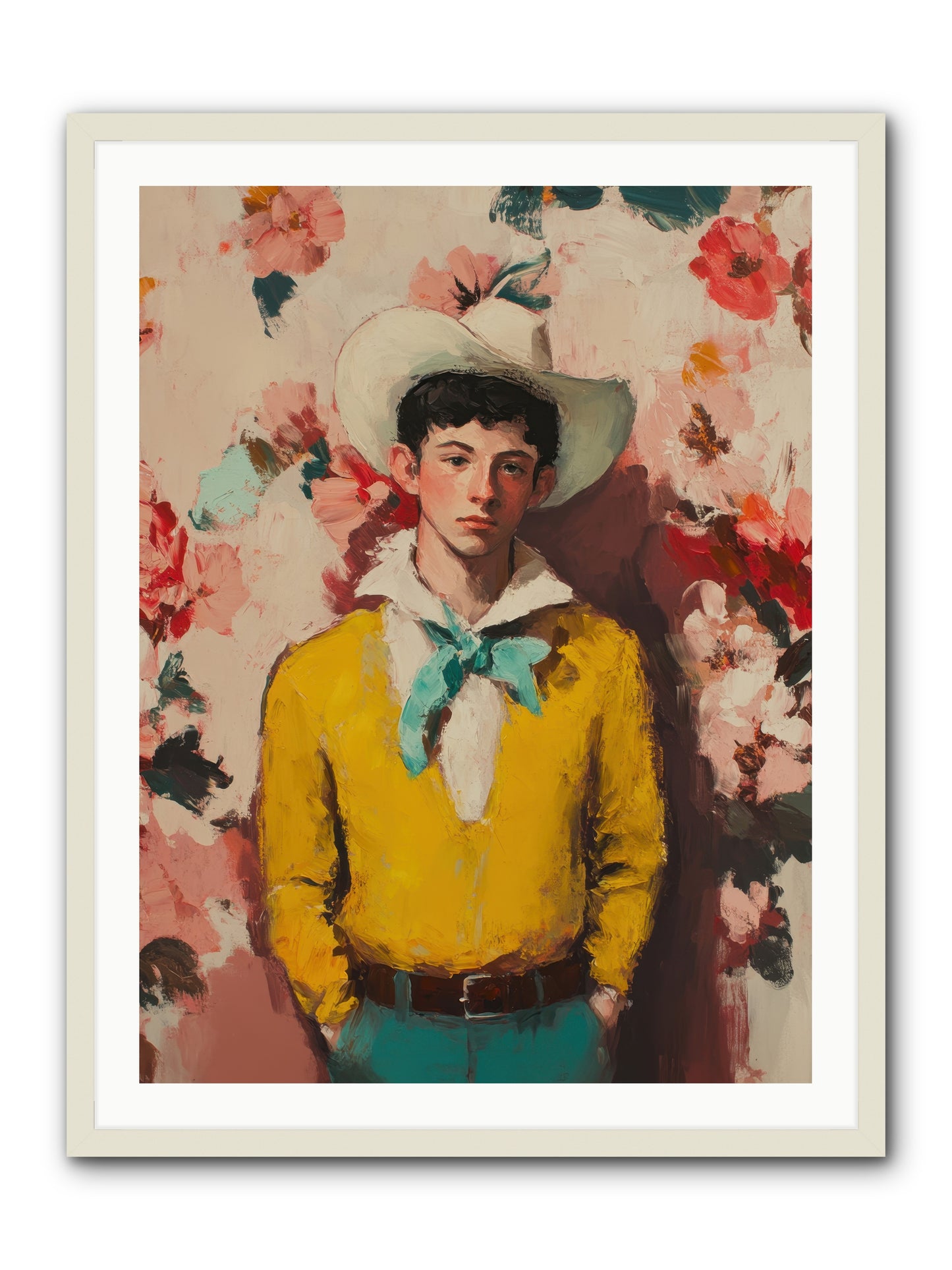 Dashing Vaquero -- Framed Print - White 30x40