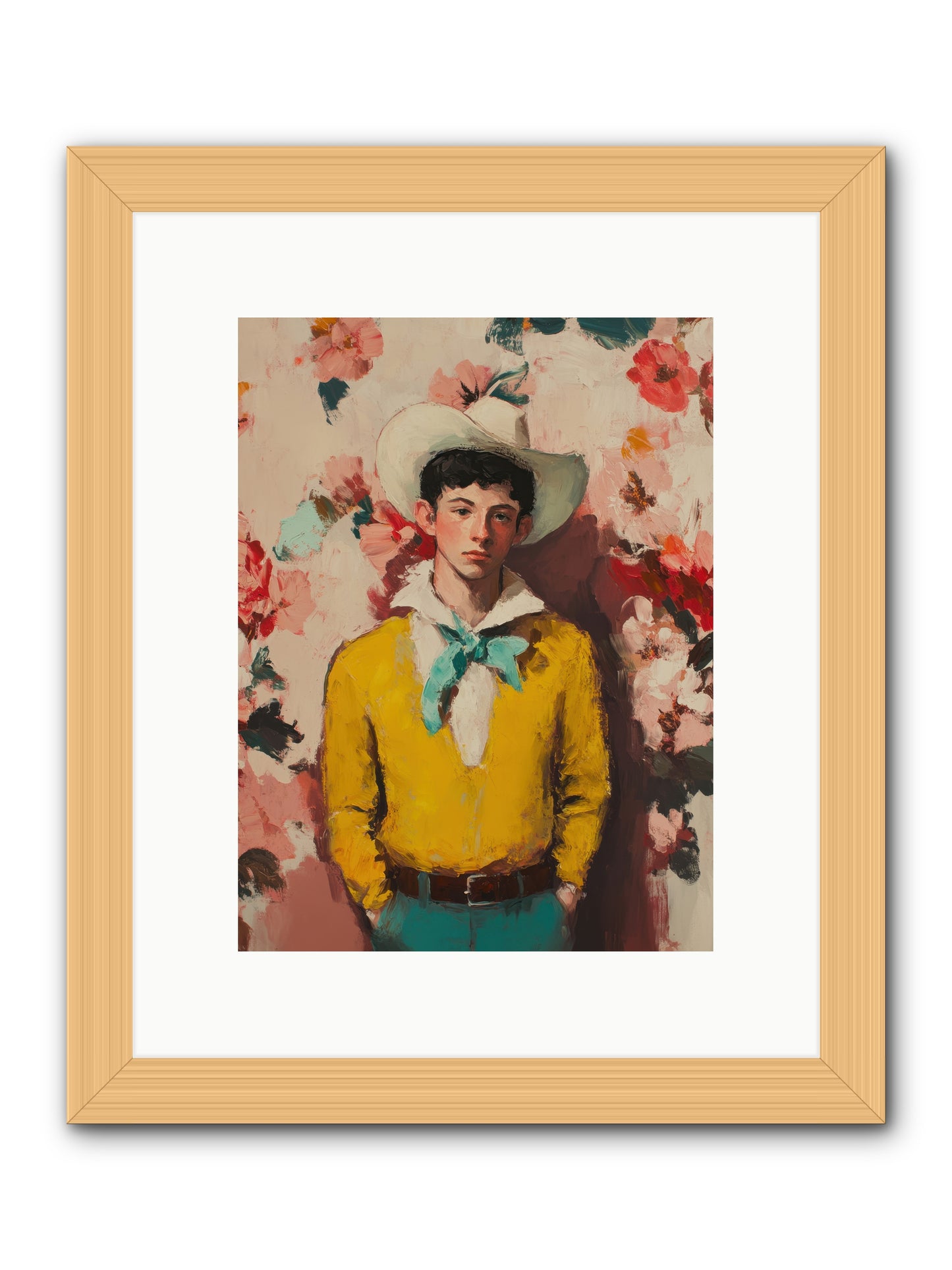 Dashing Vaquero -- Framed Print - Natural 9x12