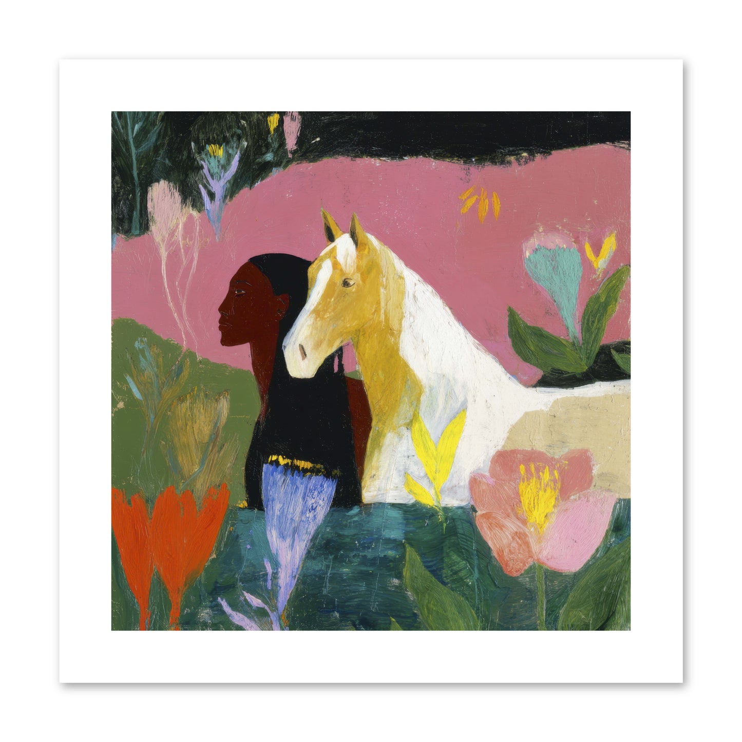 Daybreak in Blush & Gold -- Loose Canvas Print 10x10