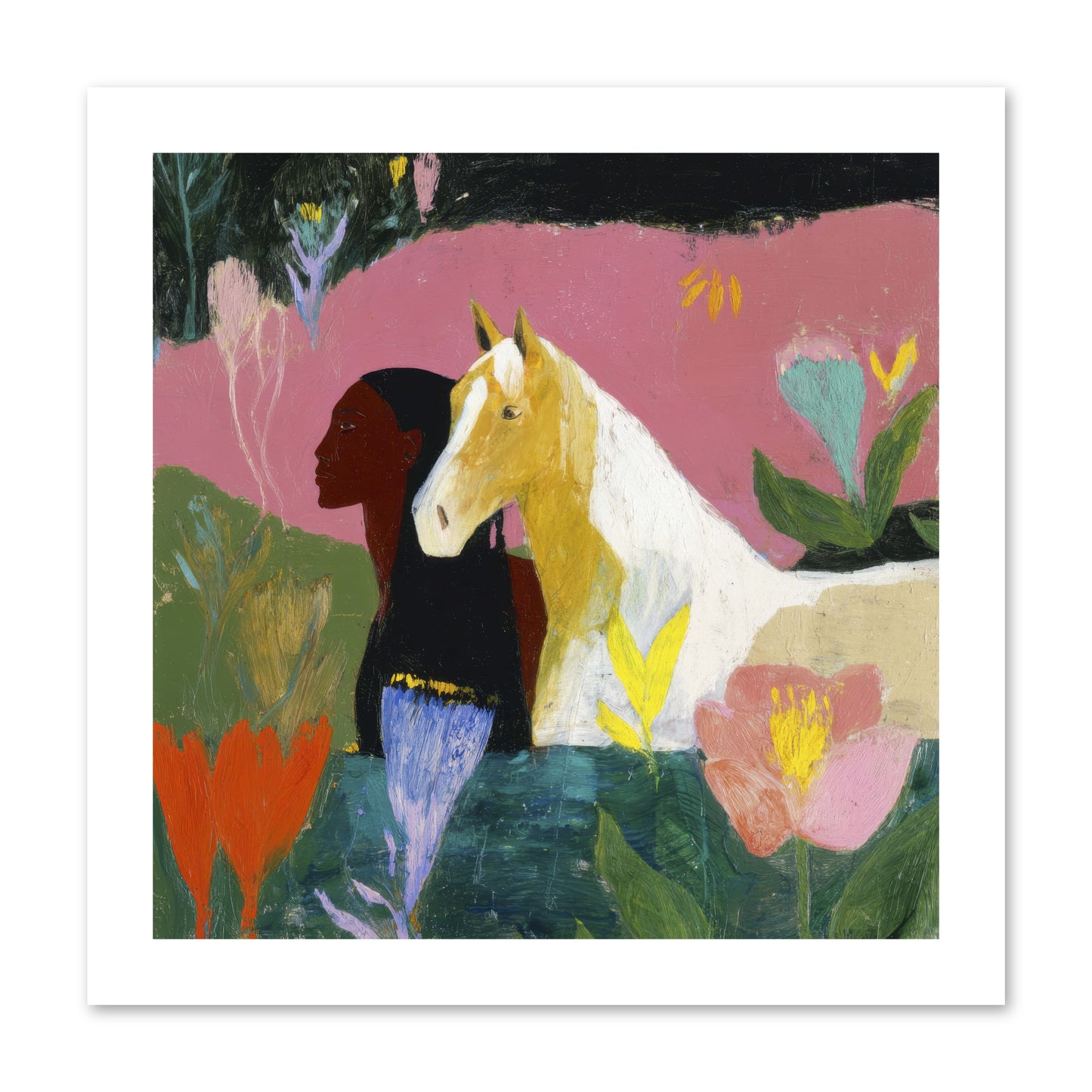 Daybreak in Blush & Gold -- Loose Canvas Print 12x12