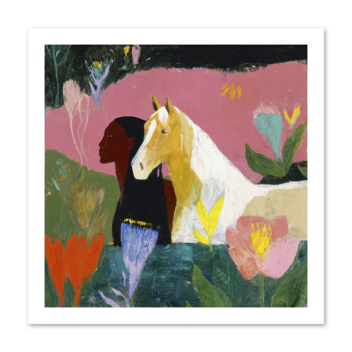 Daybreak in Blush & Gold -- Loose Canvas Print 16x16