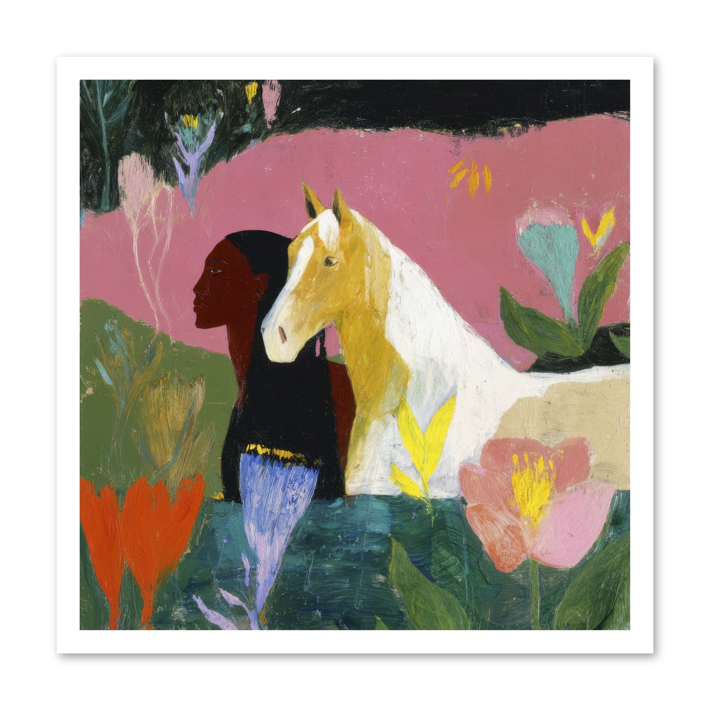 Daybreak in Blush & Gold -- Loose Canvas Print 24x24