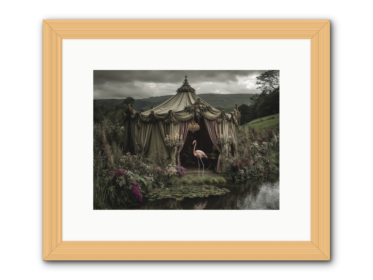 Days Measured in Petals -- Framed Print - Natural 12x9