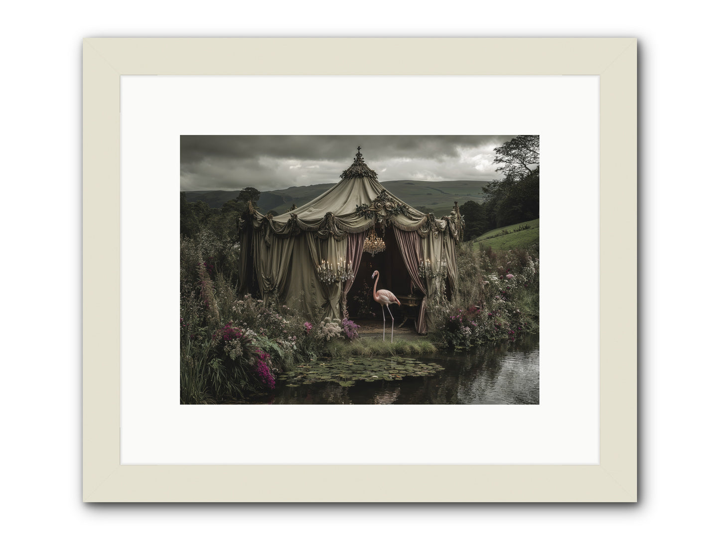 Days Measured in Petals -- Framed Print - White 12x9