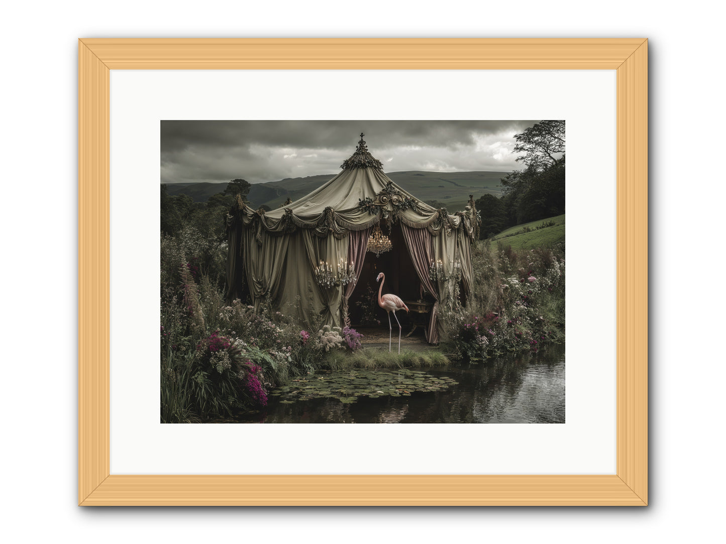 Days Measured in Petals -- Framed Print - Natural 16x12