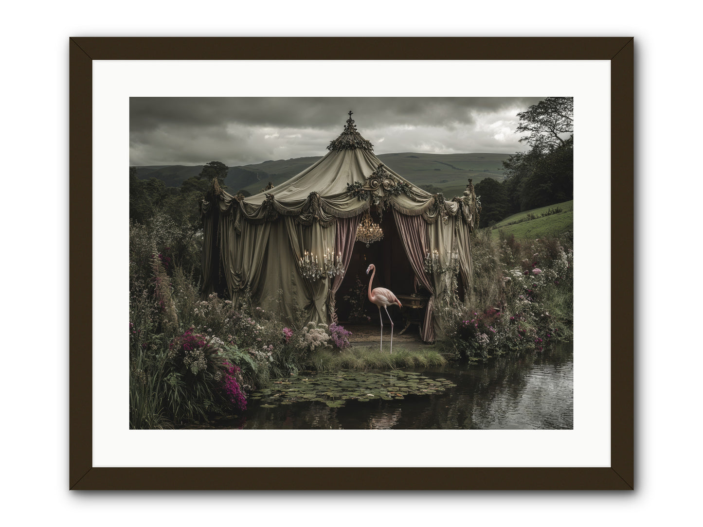 Days Measured in Petals -- Framed Print - Black 24x18