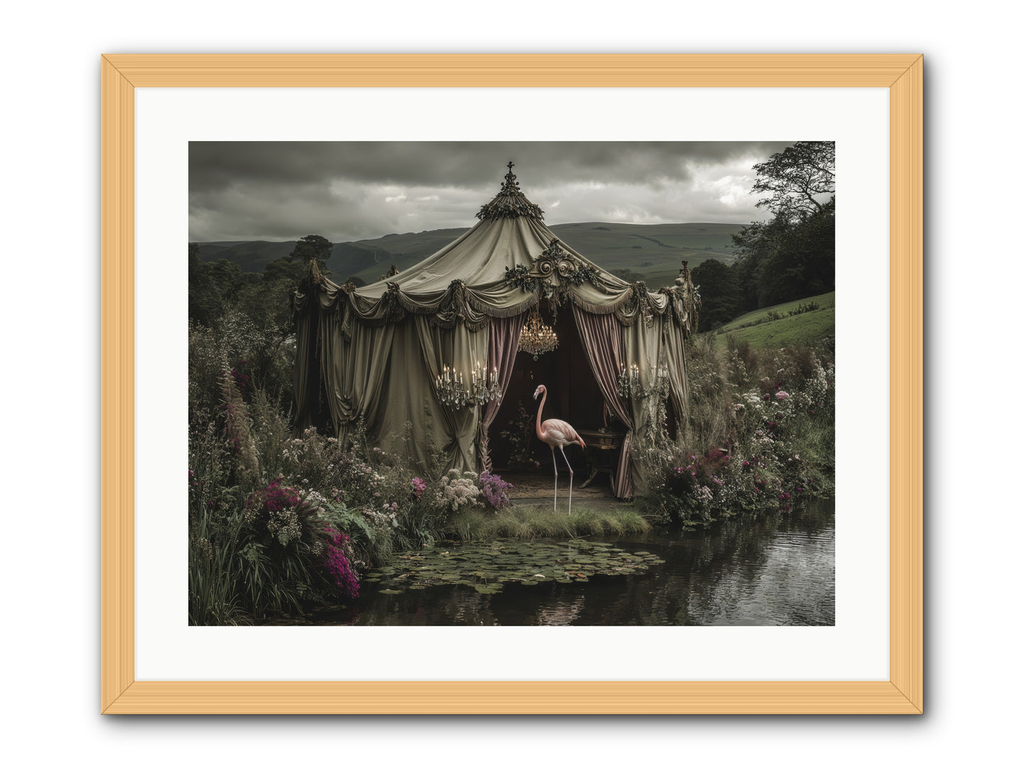 Days Measured in Petals -- Framed Print - Natural 24x18