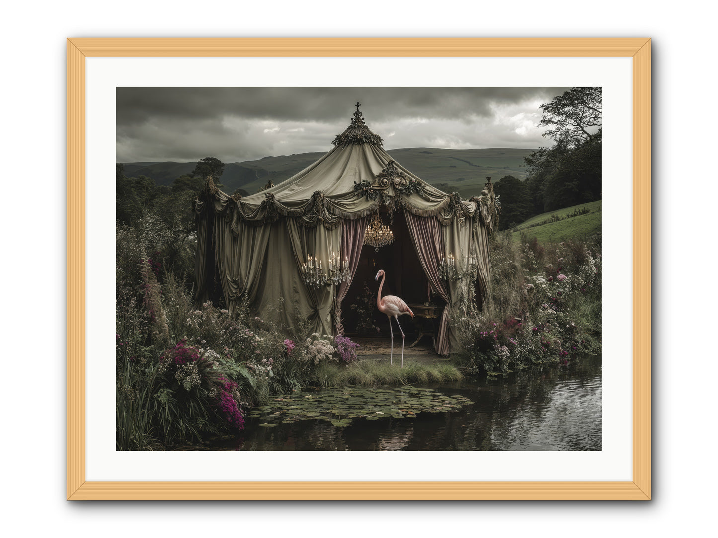 Days Measured in Petals -- Framed Print - Natural 32x24
