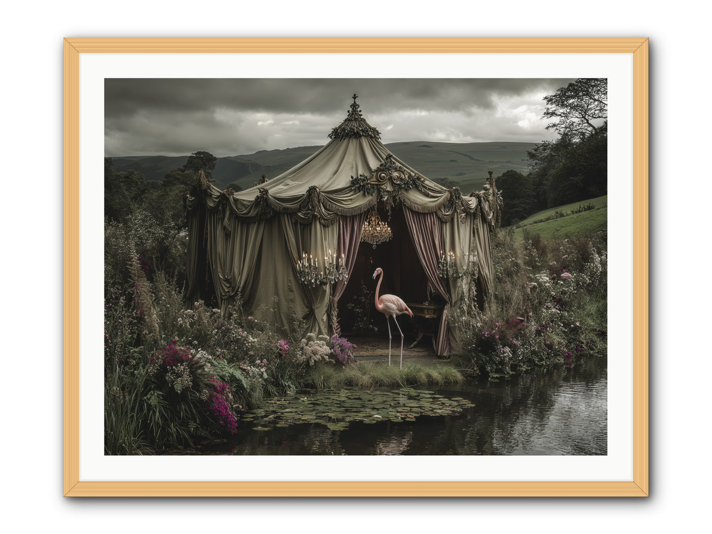 Days Measured in Petals -- Framed Print - Natural 40x30