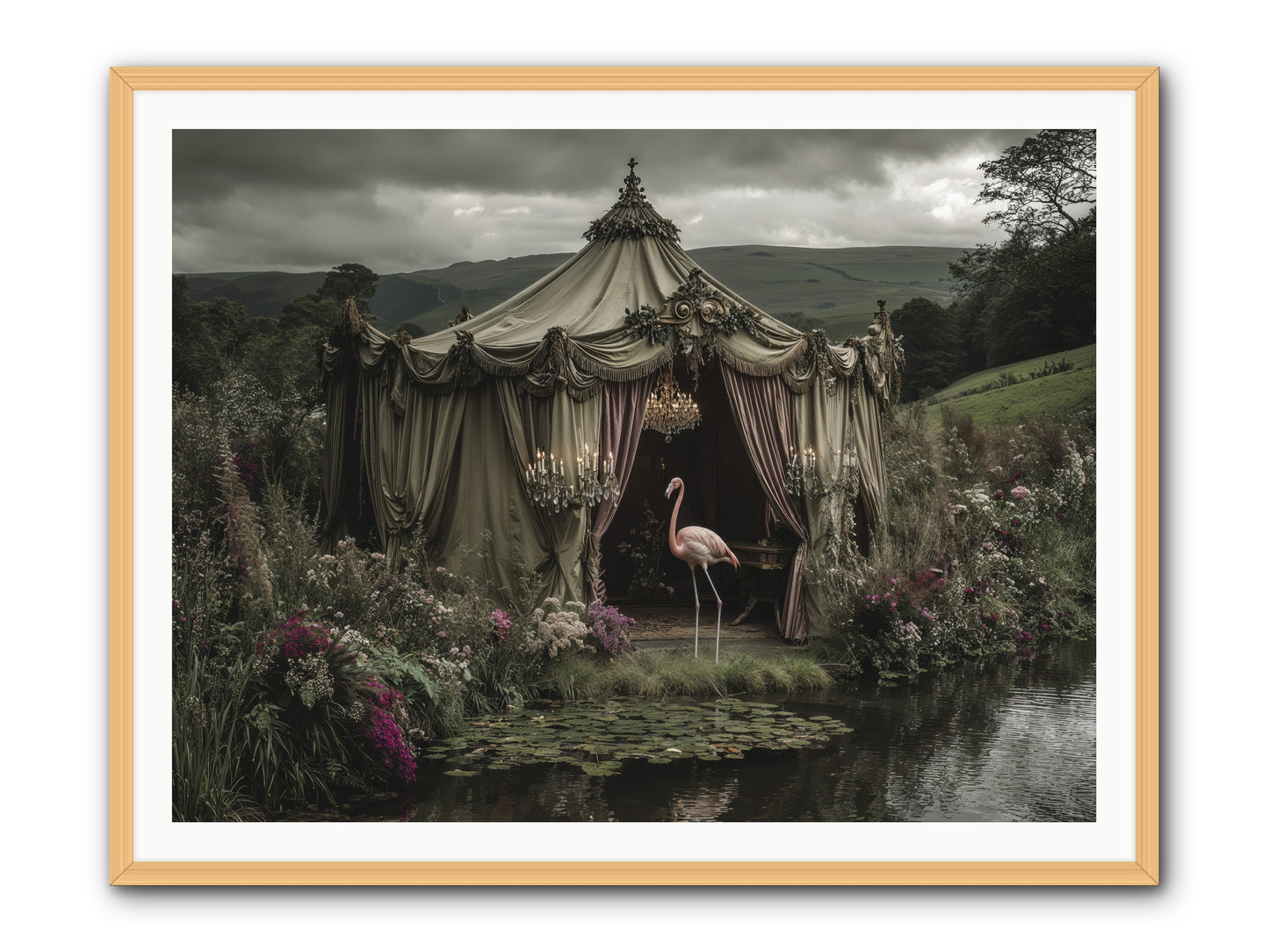 Days Measured in Petals -- Framed Print - Natural 48x36