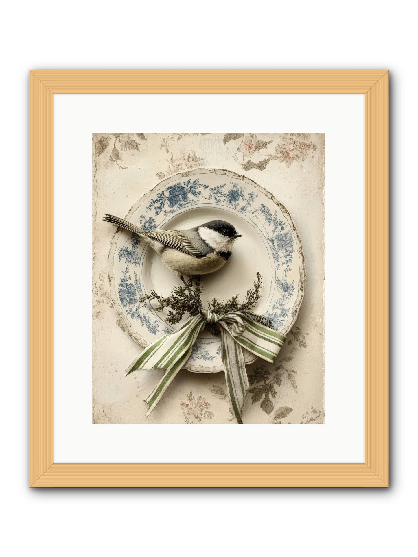 December's Dapper Guest -- Framed Print - Natural 12x15