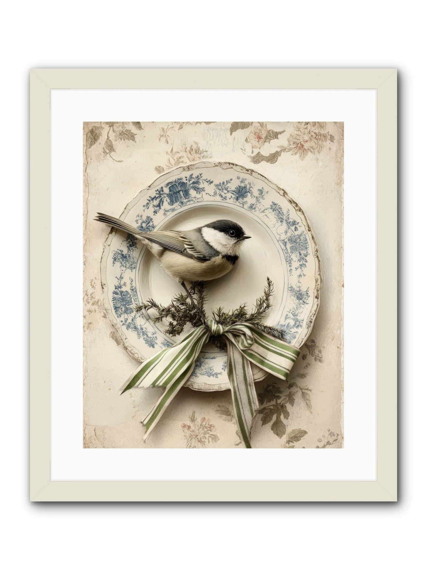 December's Dapper Guest -- Framed Print - White 16x20