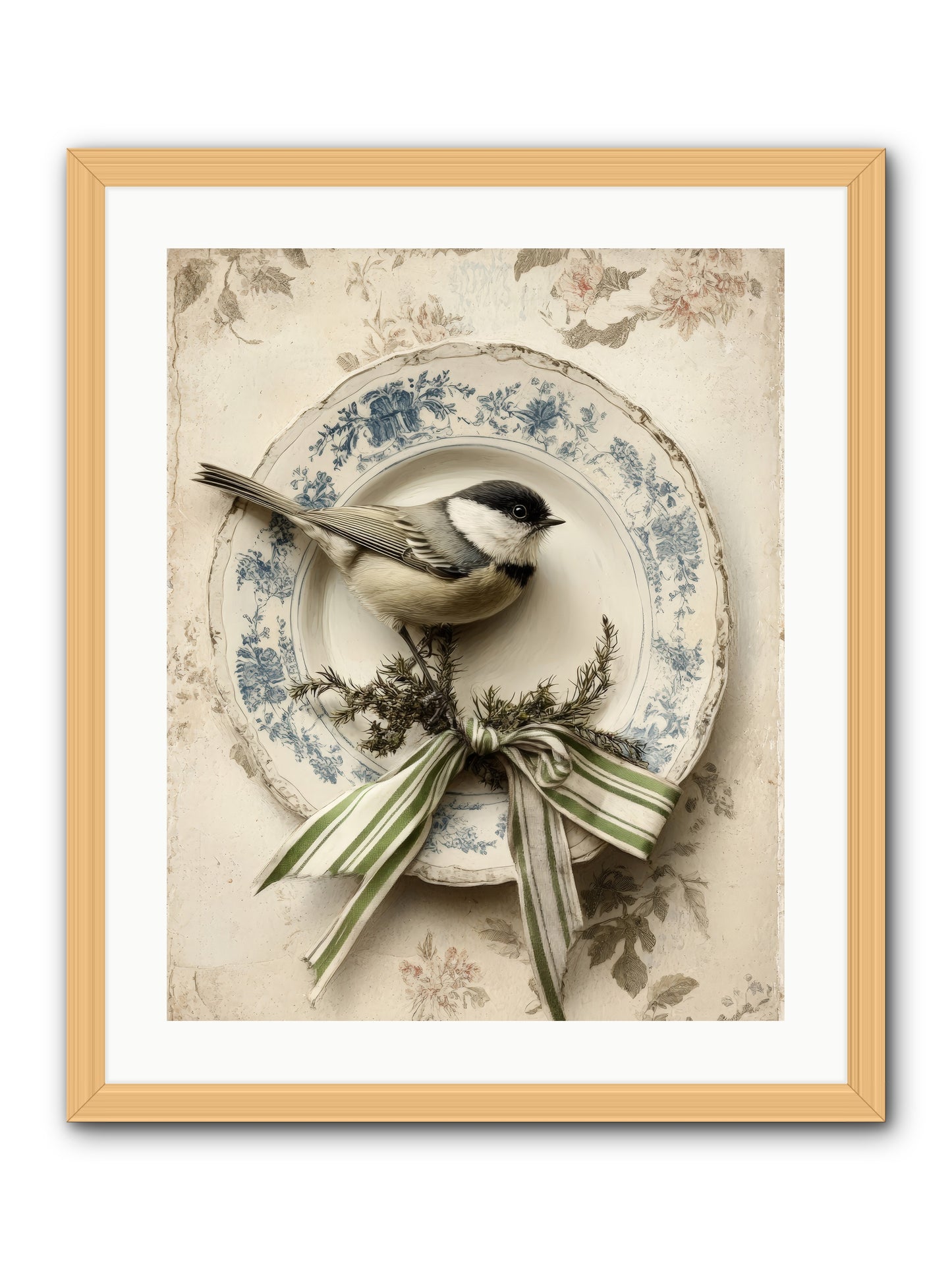 December's Dapper Guest -- Framed Print - Natural 20x25