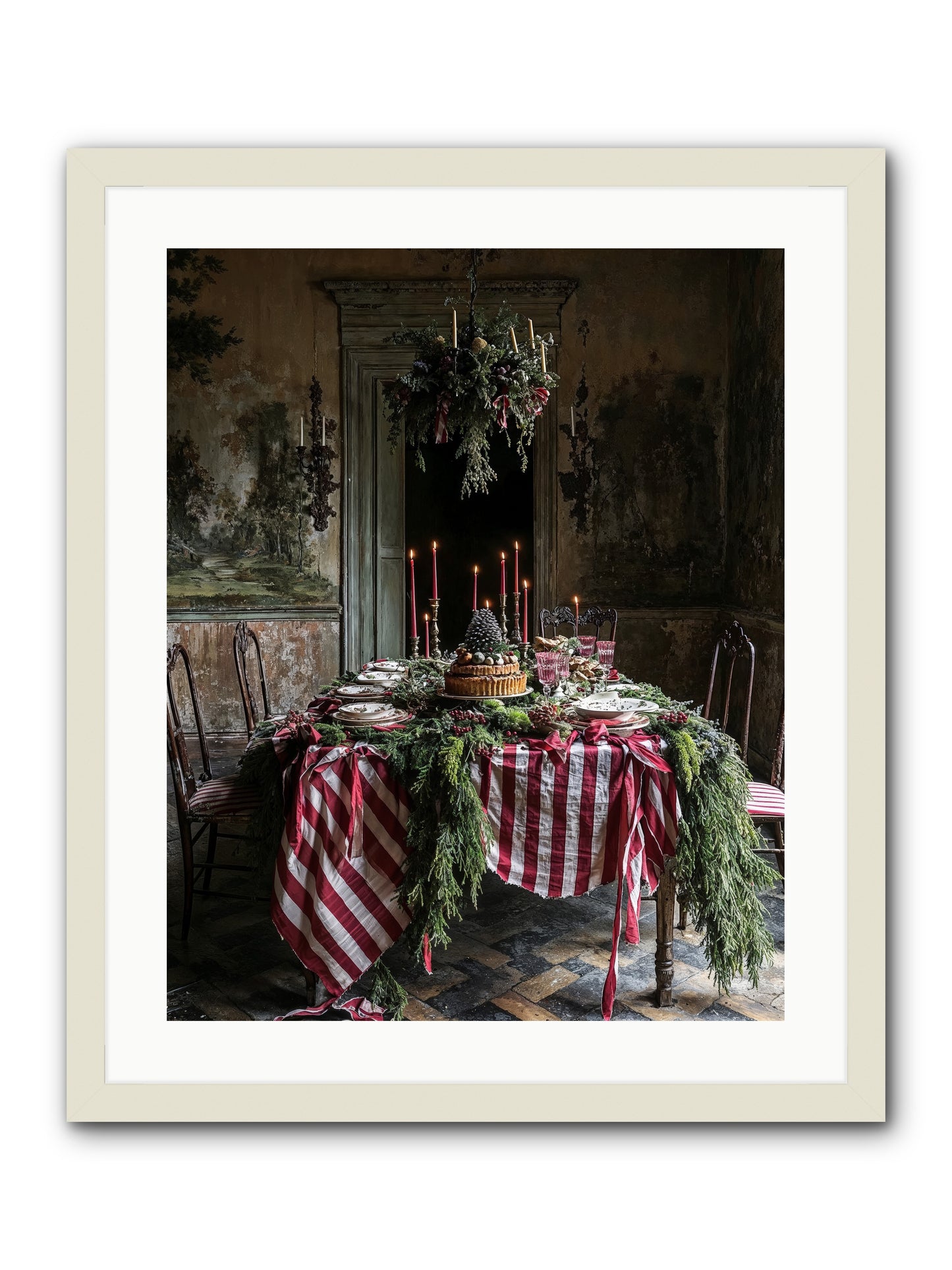 December's Grand Soirée -- Framed Print - White 20x25