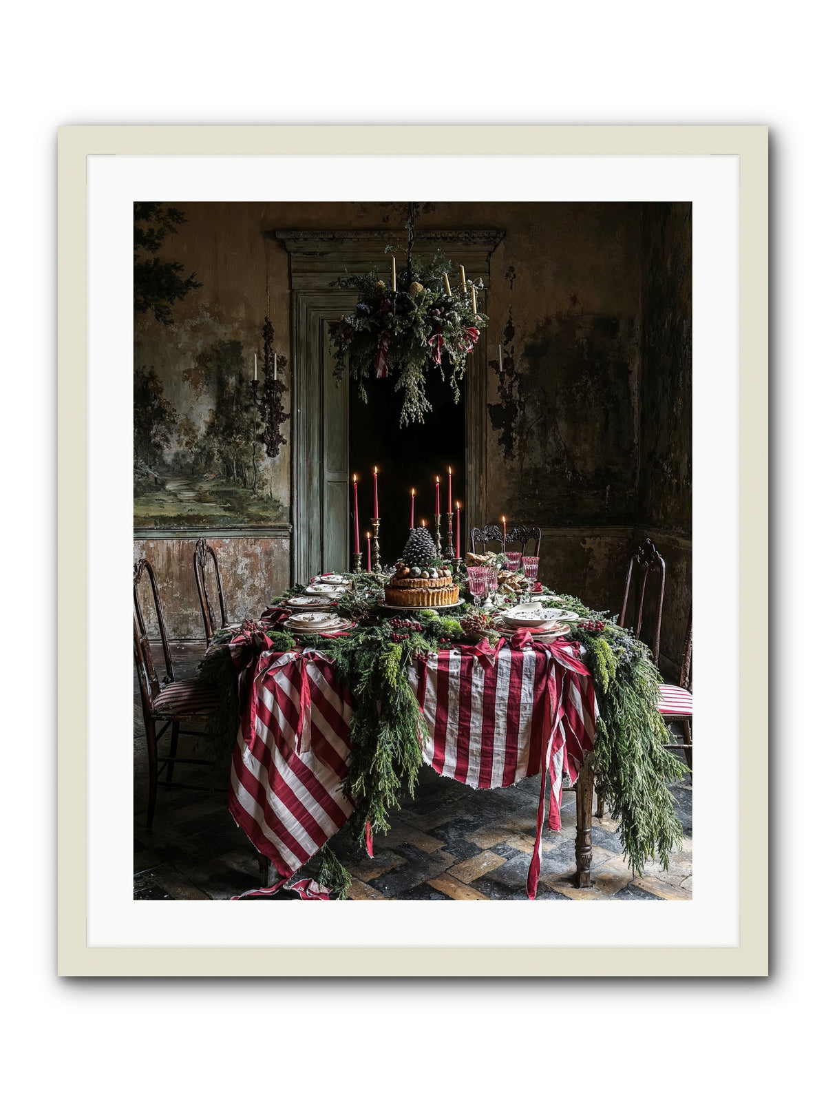 December's Grand Soirée -- Framed Print - White 24x30