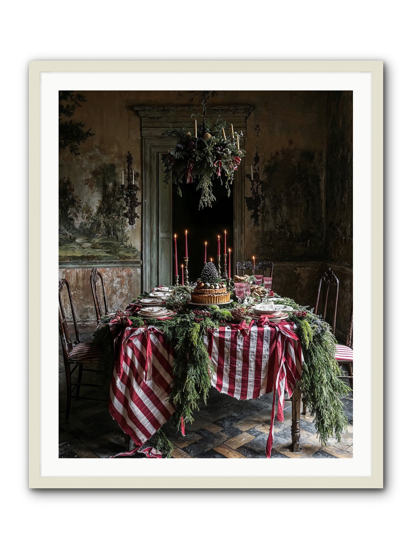 December's Grand Soirée -- Framed Print - White 32x40