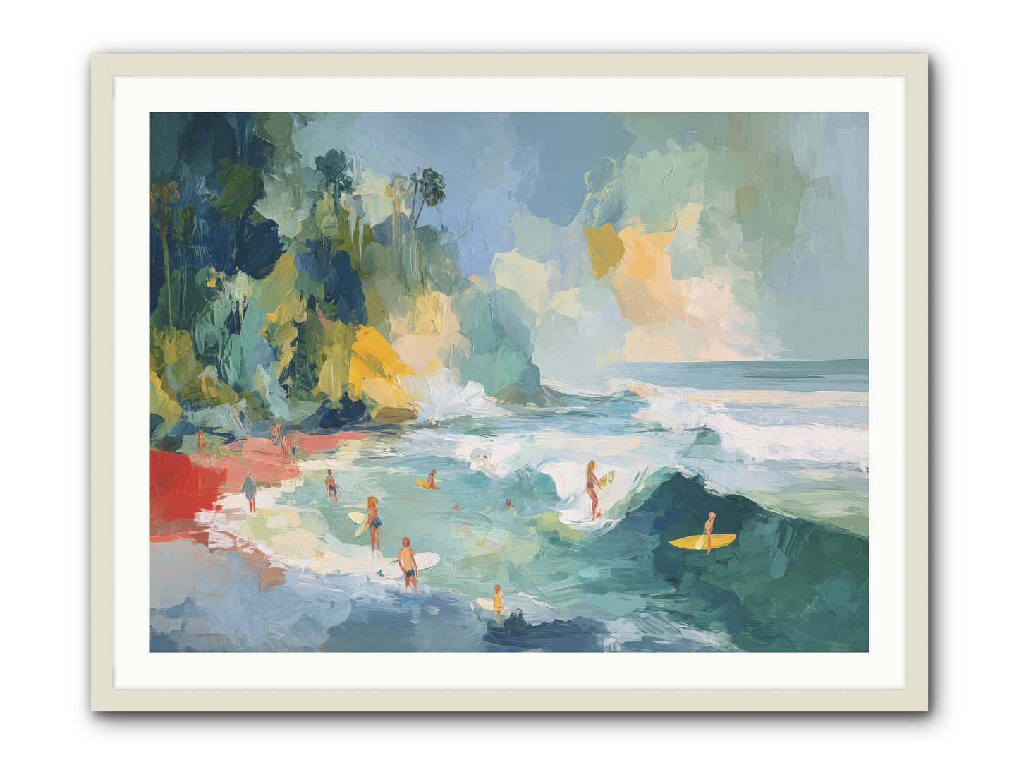 Deep Blue Beckoning -- Framed Print - White 40x30