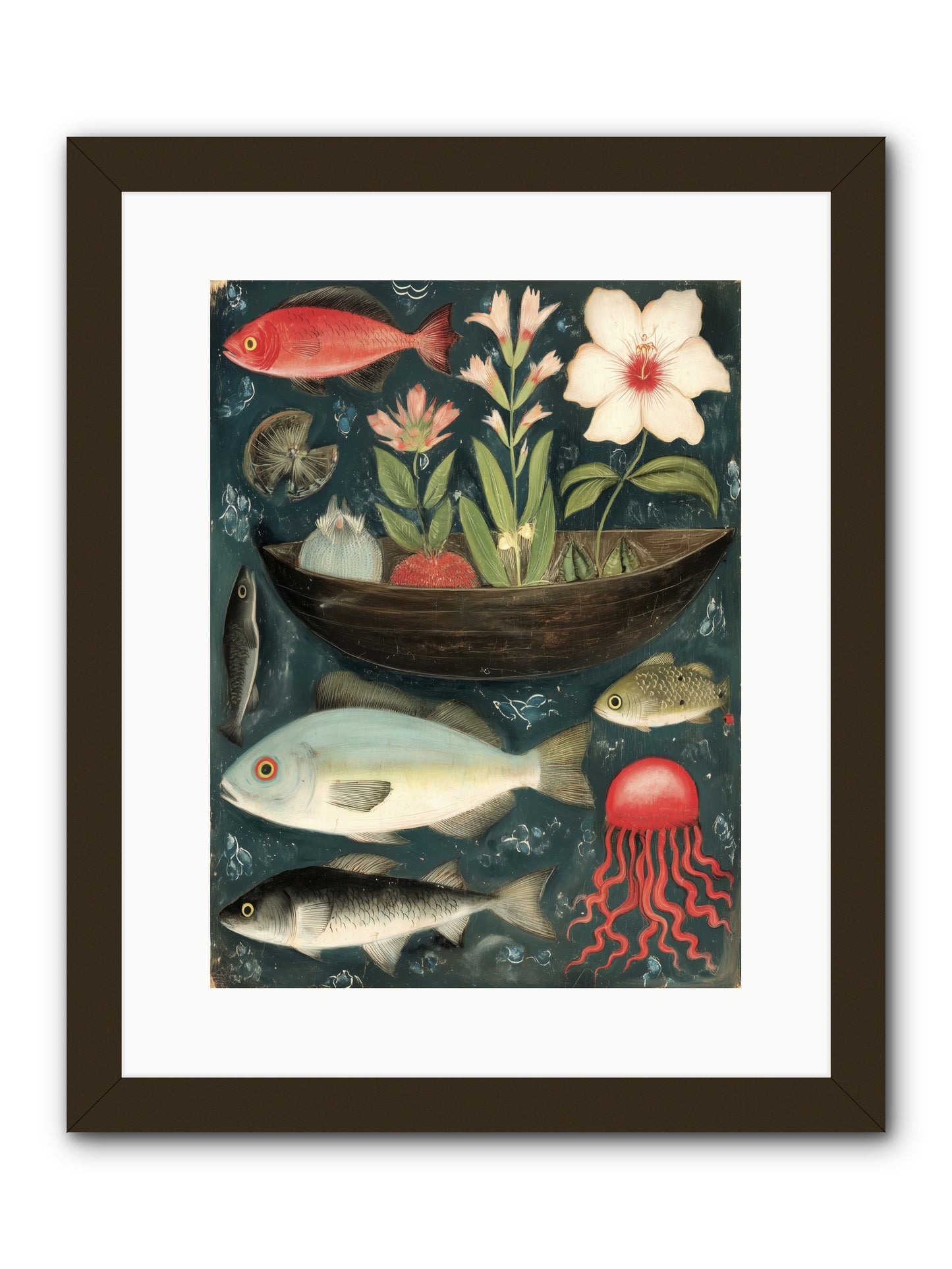 Deep Blue Diary -- Framed Print - Black 12x16