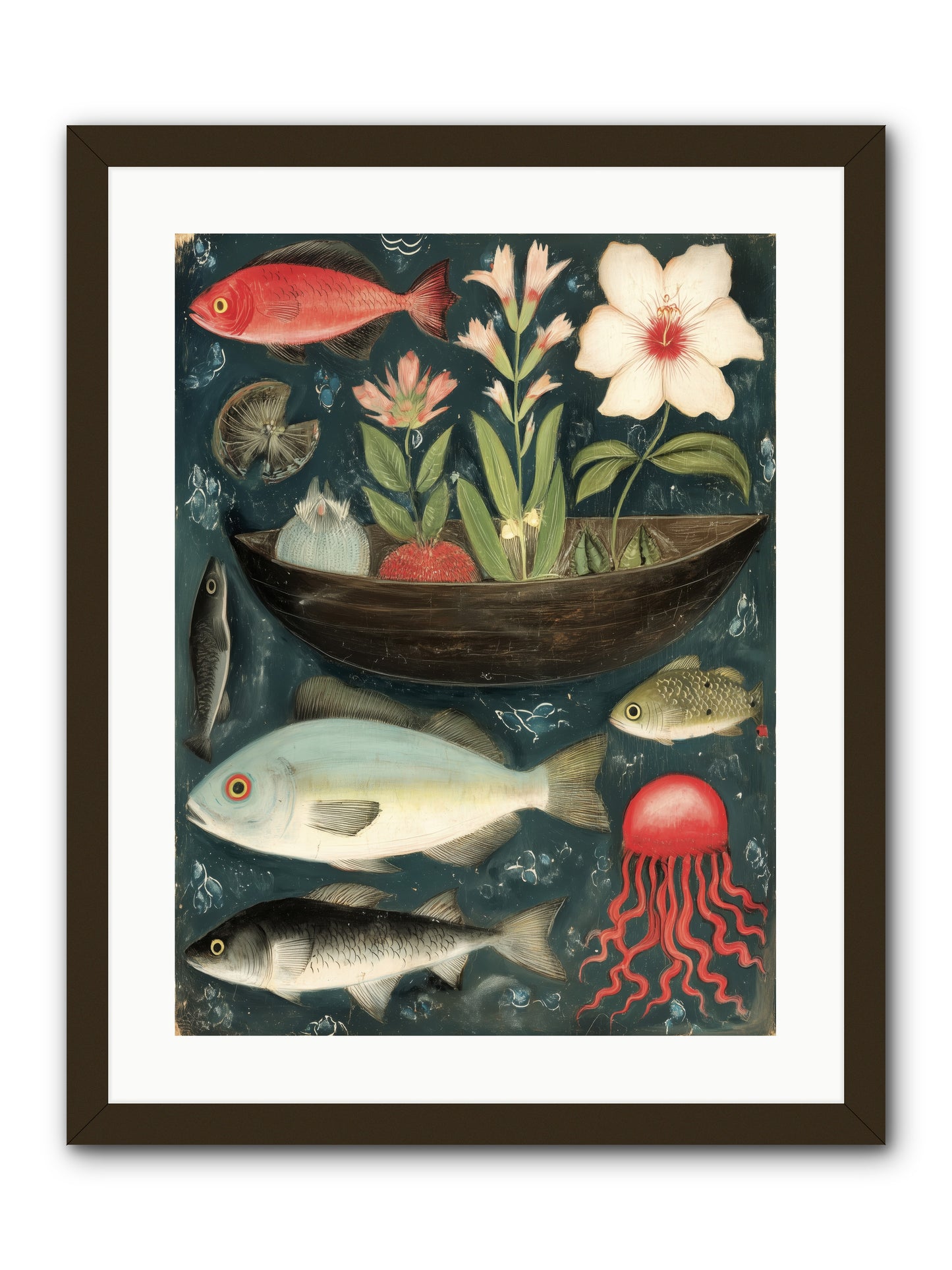 Deep Blue Diary -- Framed Print - Black 18x24