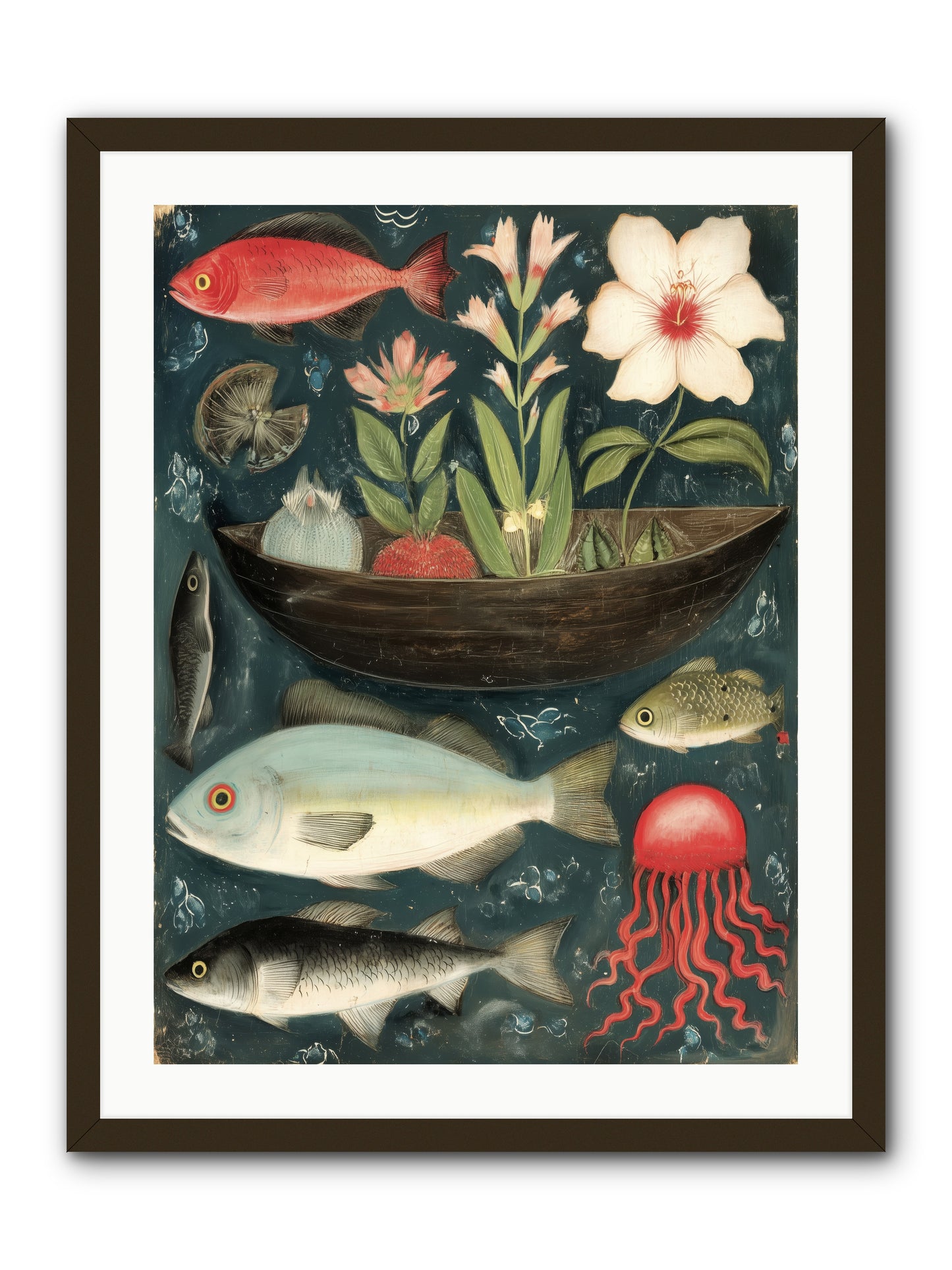 Deep Blue Diary -- Framed Print - Black 24x32
