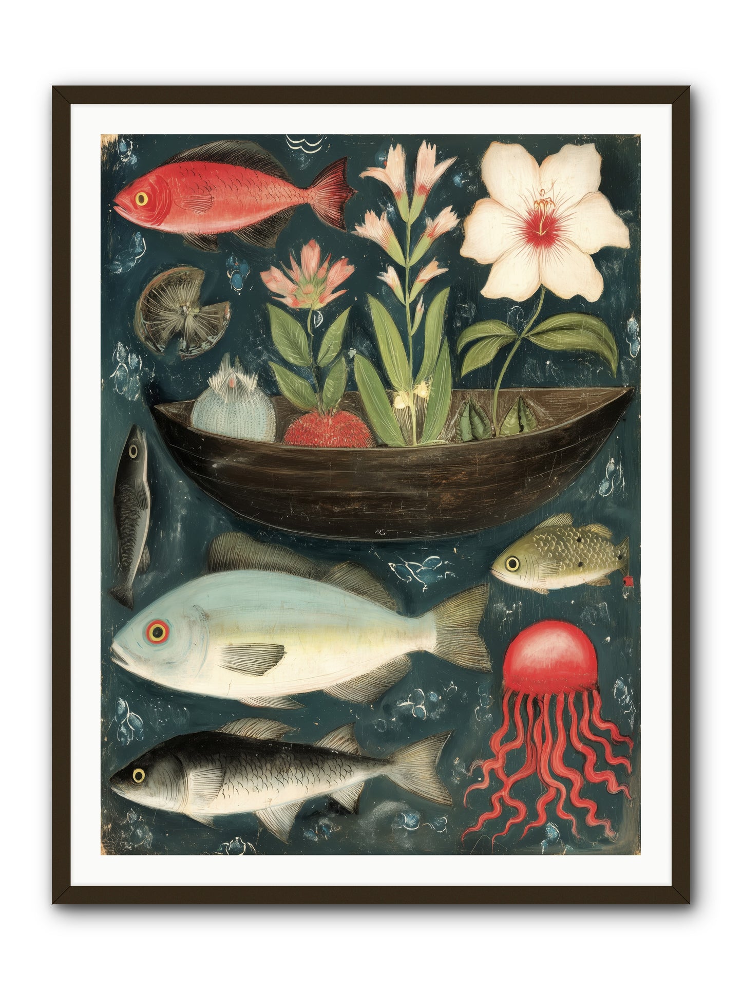 Deep Blue Diary -- Framed Print - Black 36x48