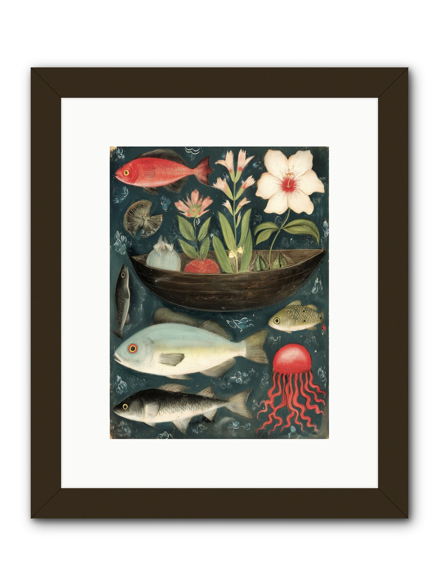 Deep Blue Diary -- Framed Print - Black 9x12