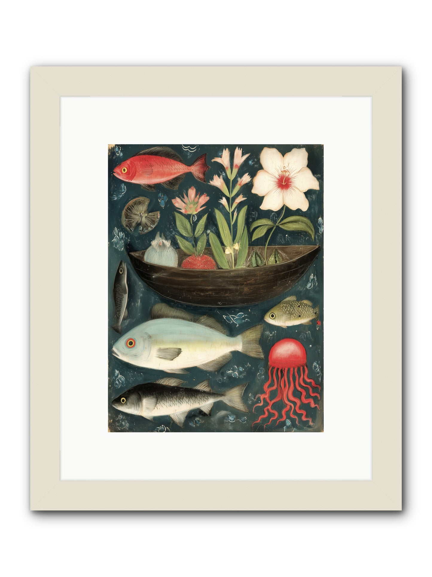Deep Blue Diary -- Framed Print - White 9x12
