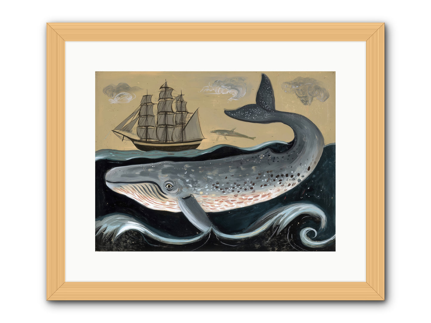 Deep Blue Pages -- Framed Print - Natural 16x12