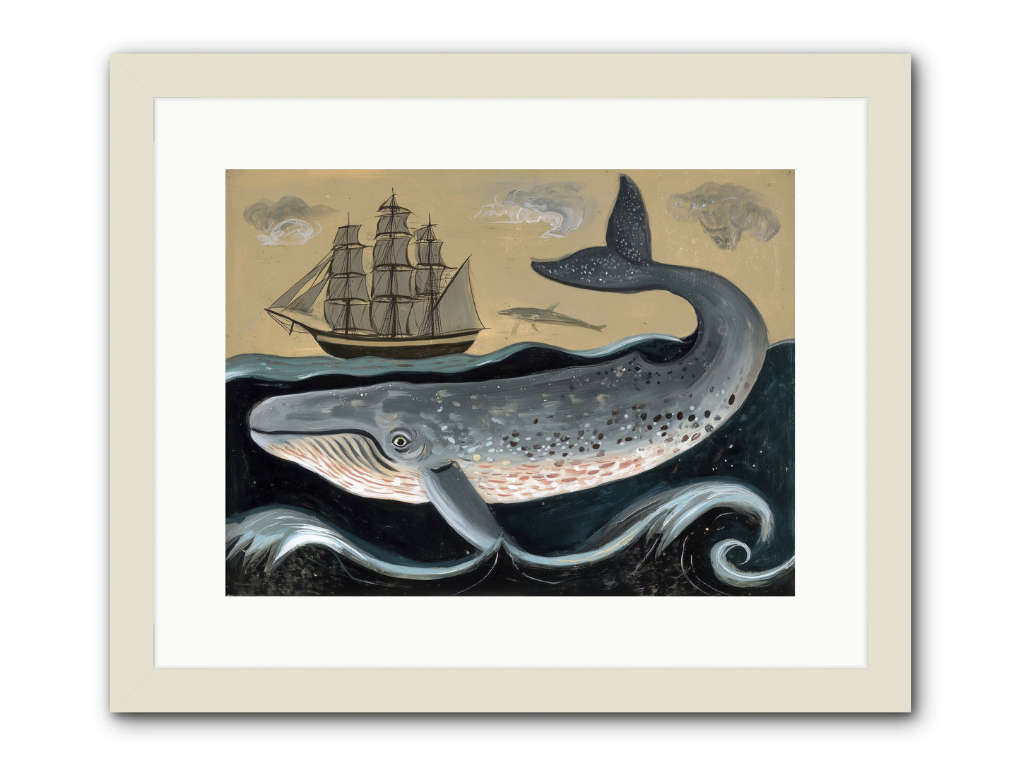Deep Blue Pages -- Framed Print - White 16x12