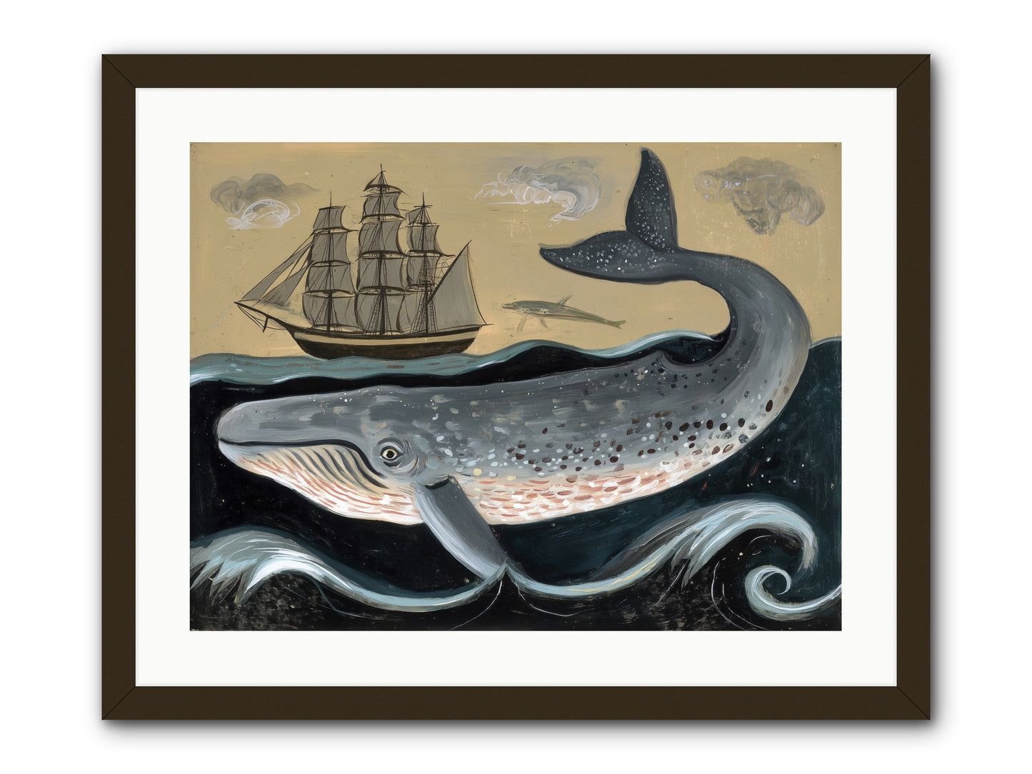 Deep Blue Pages -- Framed Print - Black 24x18