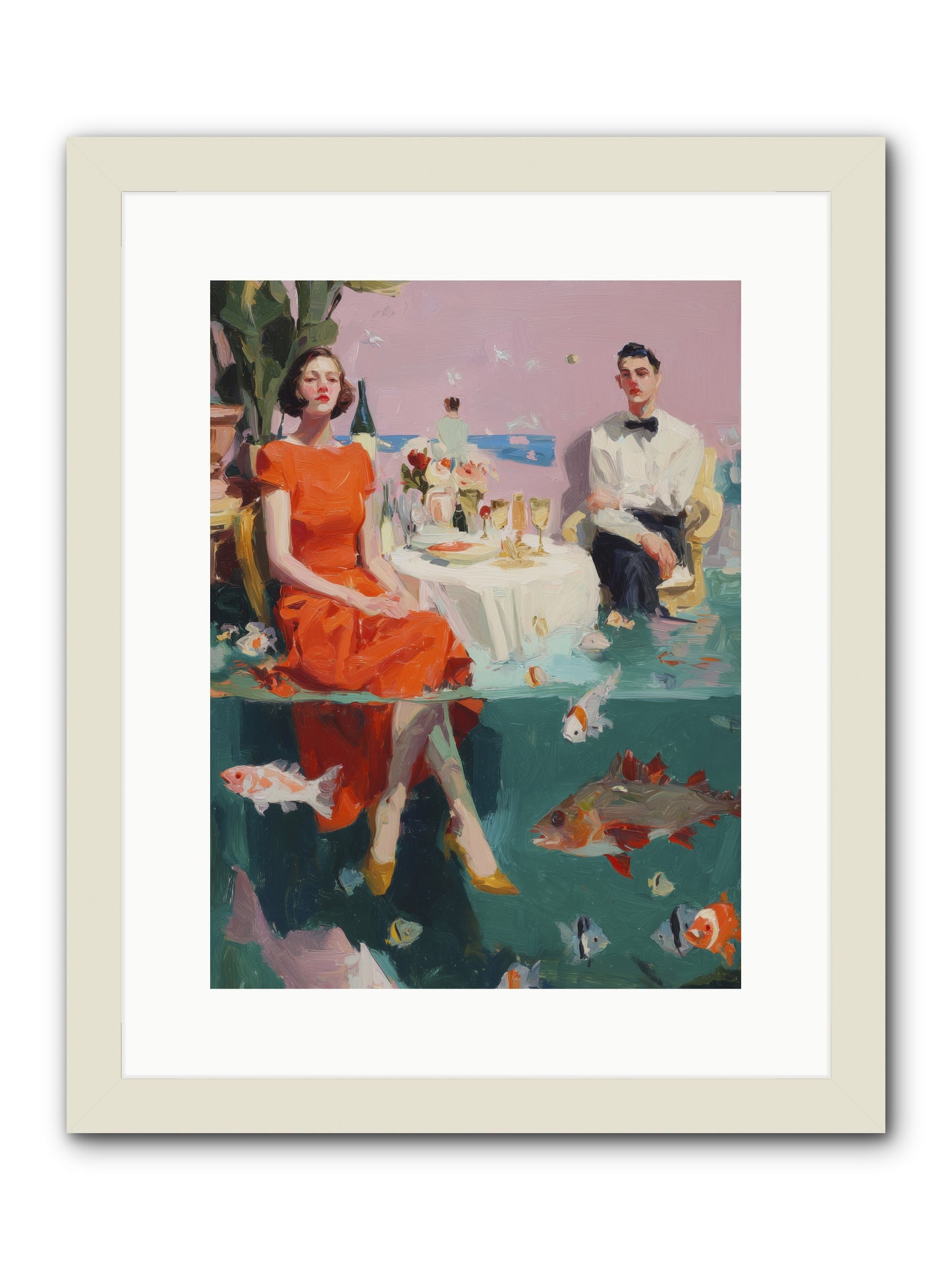 Deep Blue Seduction -- Framed Print - White 12x16
