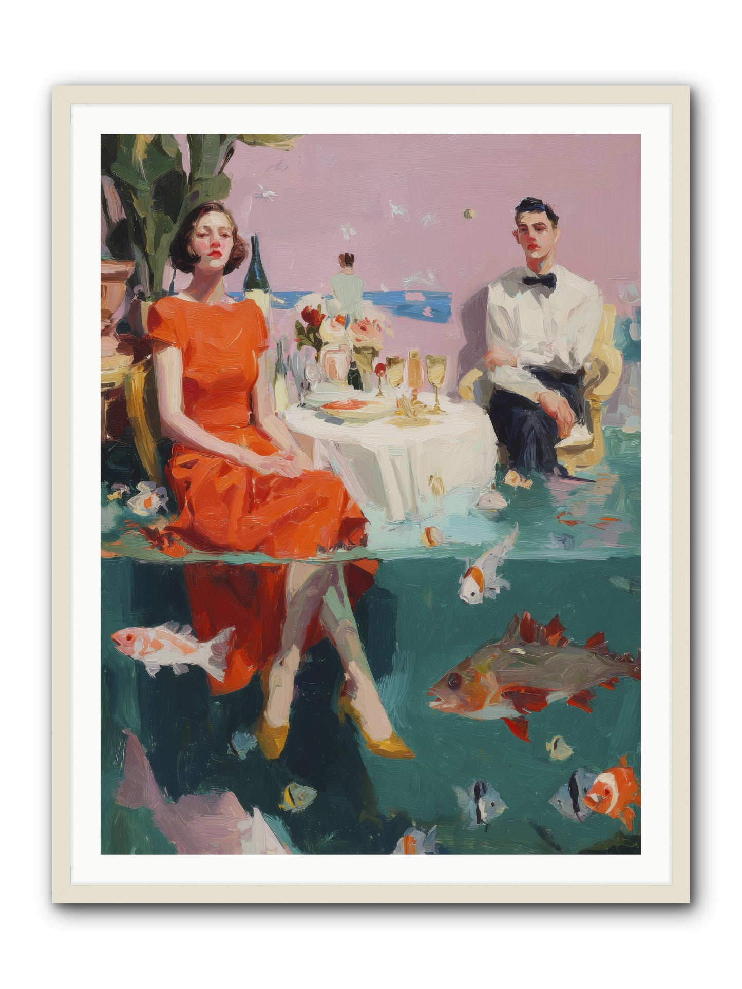 Deep Blue Seduction -- Framed Print - White 36x48